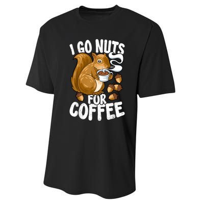 Coffee Lover, Coffee Drinker Tee, Funny Squirrel Performance Sprint T-Shirt