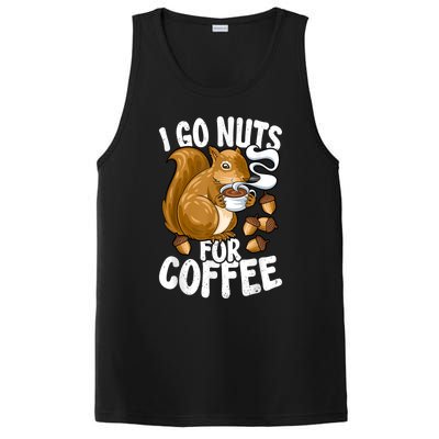 Coffee Lover, Coffee Drinker Tee, Funny Squirrel PosiCharge Competitor Tank