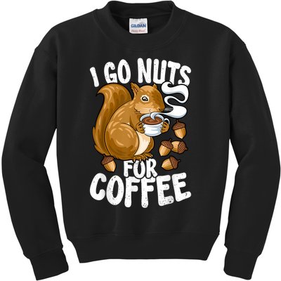 Coffee Lover, Coffee Drinker Tee, Funny Squirrel Kids Sweatshirt