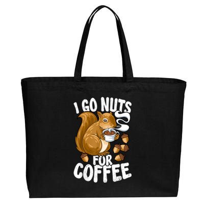 Coffee Lover, Coffee Drinker Tee, Funny Squirrel Cotton Canvas Jumbo Tote