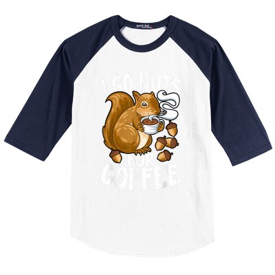 Coffee Lover, Coffee Drinker Tee, Funny Squirrel Baseball Sleeve Shirt