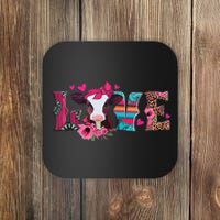 Cute Love Calf Love Cow Western Valentines Day Calf Mom Coaster