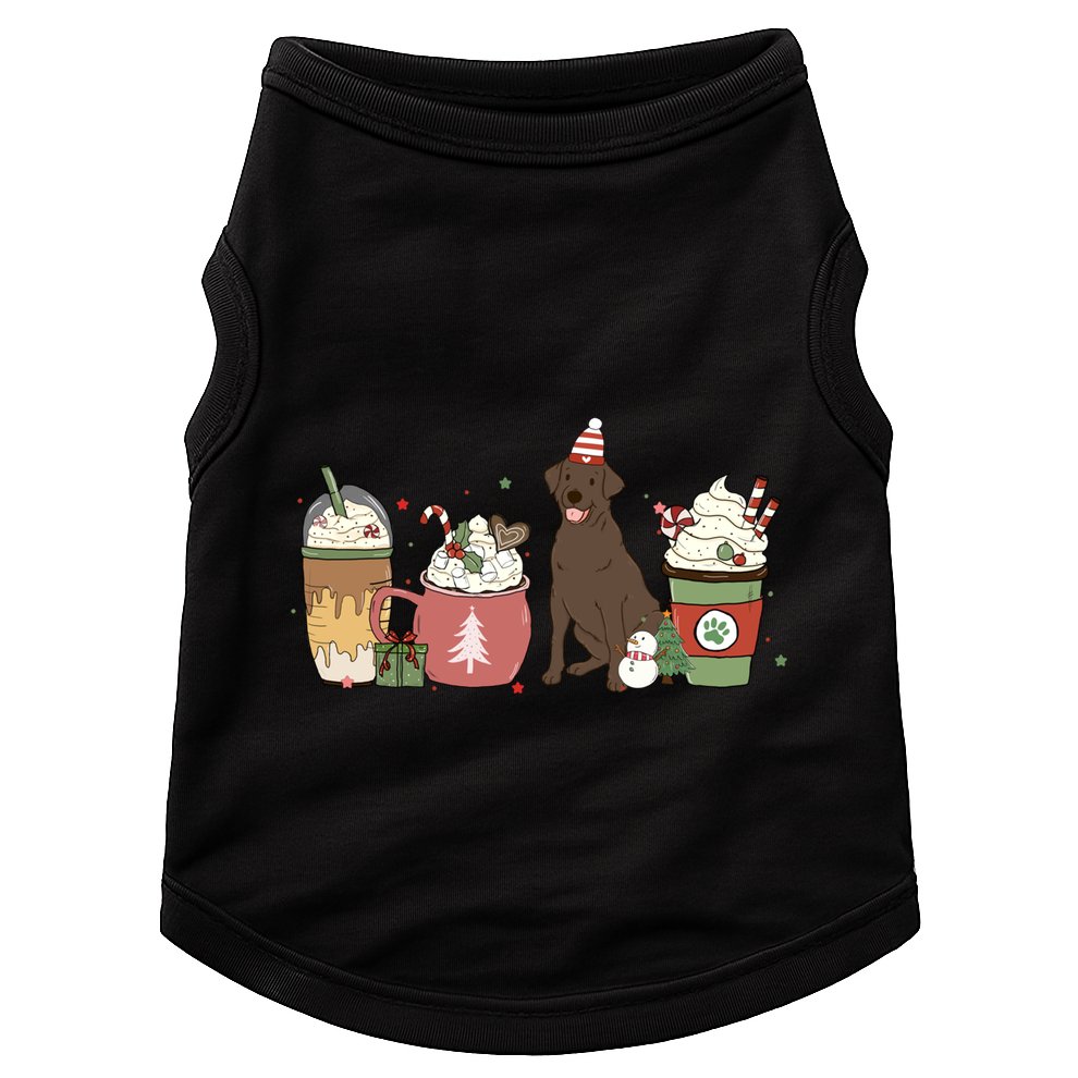 Chocolate Lab Coffee Latte Winter Christmas Dog Mom Holiday Gift Doggie Tank