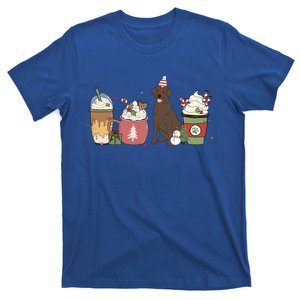 Chocolate Lab Coffee Latte Winter Christmas Dog Mom Holiday Gift T-Shirt