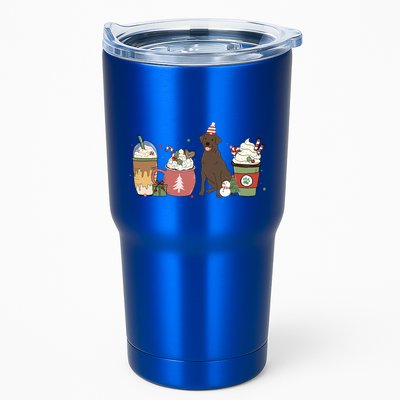 Chocolate Lab Coffee Latte Winter Christmas Dog Mom Holiday Gift Tumbler