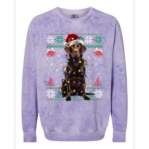 Chocolate Labrador Christmas Santa Ugly Lab Dog Love Great Gift Colorblast Crewneck Sweatshirt