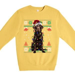 Chocolate Labrador Christmas Santa Ugly Lab Dog Love Great Gift Premium Crewneck Sweatshirt