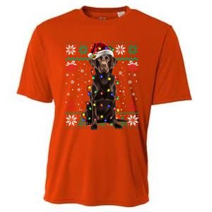 Chocolate Labrador Christmas Santa Ugly Lab Dog Love Great Gift Cooling Performance Crew T-Shirt