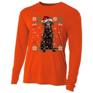 Chocolate Labrador Christmas Santa Ugly Lab Dog Love Great Gift Cooling Performance Long Sleeve Crew