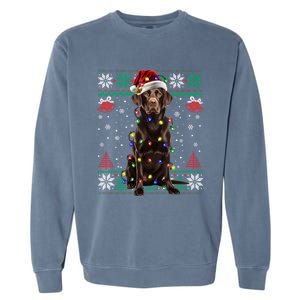 Chocolate Labrador Christmas Santa Ugly Lab Dog Love Great Gift Garment-Dyed Sweatshirt