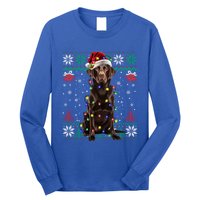 Chocolate Labrador Christmas Santa Ugly Lab Dog Love Great Gift Long Sleeve Shirt