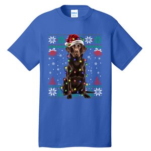 Chocolate Labrador Christmas Santa Ugly Lab Dog Love Great Gift Tall T-Shirt