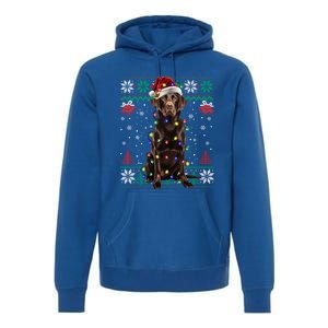 Chocolate Labrador Christmas Santa Ugly Lab Dog Love Great Gift Premium Hoodie