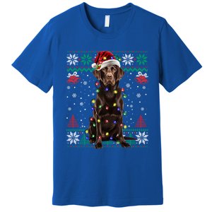 Chocolate Labrador Christmas Santa Ugly Lab Dog Love Great Gift Premium T-Shirt