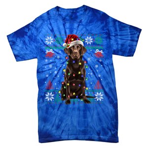 Chocolate Labrador Christmas Santa Ugly Lab Dog Love Great Gift Tie-Dye T-Shirt