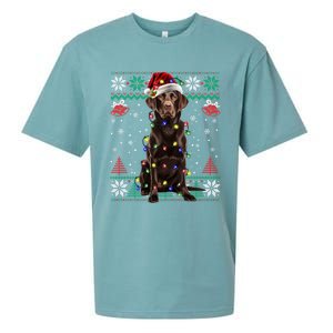 Chocolate Labrador Christmas Santa Ugly Lab Dog Love Great Gift Sueded Cloud Jersey T-Shirt