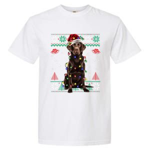 Chocolate Labrador Christmas Santa Ugly Lab Dog Love Great Gift Garment-Dyed Heavyweight T-Shirt