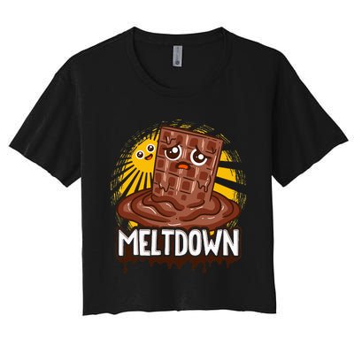 Chocolate Lovers Candy Chocolate Bar Meltdown Women's Crop Top Tee