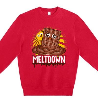 Chocolate Lovers Candy Chocolate Bar Meltdown Premium Crewneck Sweatshirt