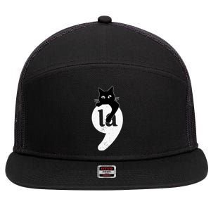 Comma La Cat Kamala Harris 7 Panel Mesh Trucker Snapback Hat