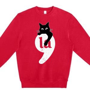 Comma La Cat Kamala Harris Premium Crewneck Sweatshirt