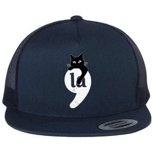 Comma La Cat Kamala Harris Flat Bill Trucker Hat