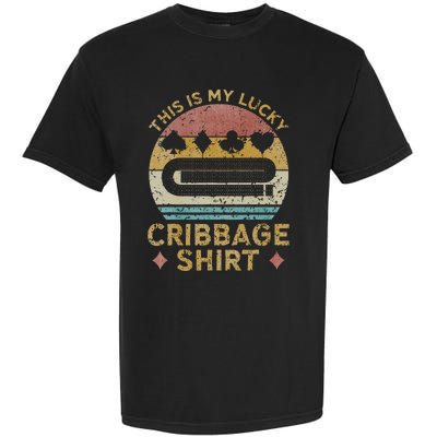 Cribbage Lucky Cribbage Lovers Vintage Cribbage Board Game Garment-Dyed Heavyweight T-Shirt