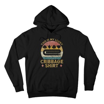 Cribbage Lucky Cribbage Lovers Vintage Cribbage Board Game Hoodie