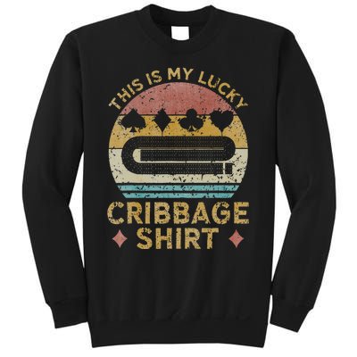 Cribbage Lucky Cribbage Lovers Vintage Cribbage Board Game Sweatshirt