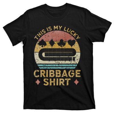 Cribbage Lucky Cribbage Lovers Vintage Cribbage Board Game T-Shirt