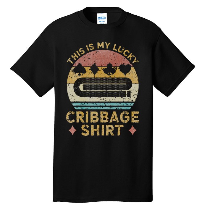 Cribbage Lucky Cribbage Lovers Vintage Cribbage Board Game Tall T-Shirt