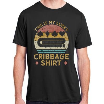 Cribbage Lucky Cribbage Lovers Vintage Cribbage Board Game Adult ChromaSoft Performance T-Shirt