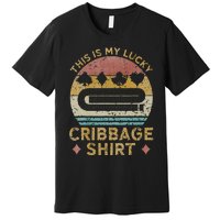 Cribbage Lucky Cribbage Lovers Vintage Cribbage Board Game Premium T-Shirt