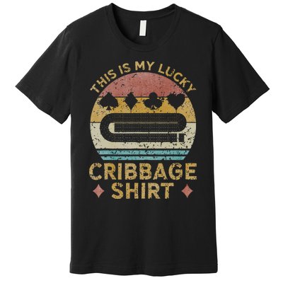 Cribbage Lucky Cribbage Lovers Vintage Cribbage Board Game Premium T-Shirt