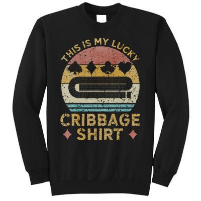 Cribbage Lucky Cribbage Lovers Vintage Cribbage Board Game Tall Sweatshirt