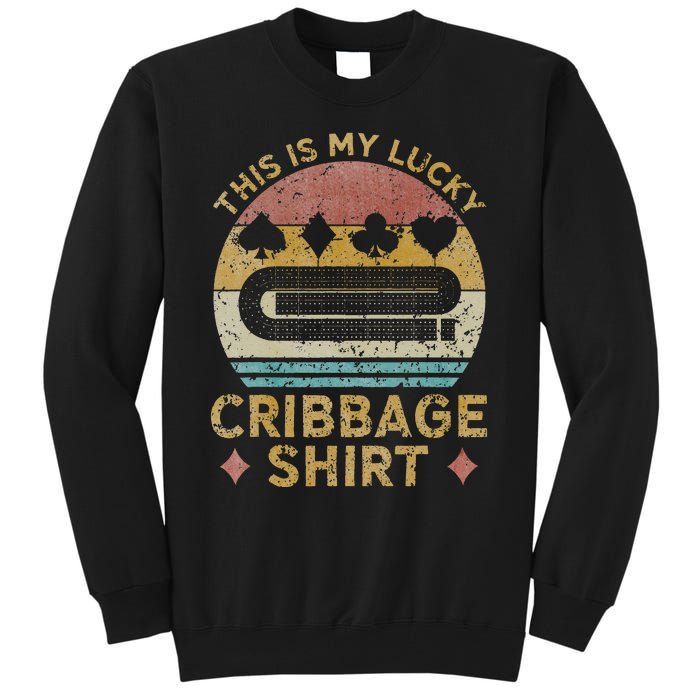 Cribbage Lucky Cribbage Lovers Vintage Cribbage Board Game Tall Sweatshirt