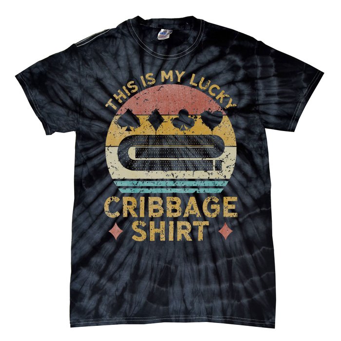 Cribbage Lucky Cribbage Lovers Vintage Cribbage Board Game Tie-Dye T-Shirt