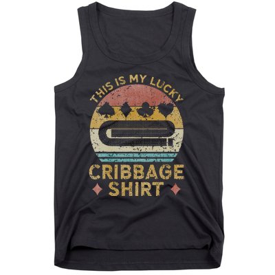 Cribbage Lucky Cribbage Lovers Vintage Cribbage Board Game Tank Top