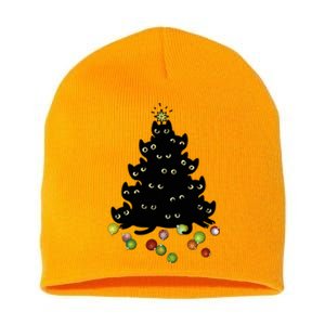 Cat Lovers Cute And Funny Holiday Tree Christmas Gift Short Acrylic Beanie