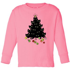 Cat Lovers Cute And Funny Holiday Tree Christmas Gift Toddler Long Sleeve Shirt