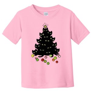 Cat Lovers Cute And Funny Holiday Tree Christmas Gift Toddler T-Shirt