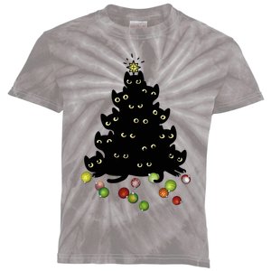 Cat Lovers Cute And Funny Holiday Tree Christmas Gift Kids Tie-Dye T-Shirt