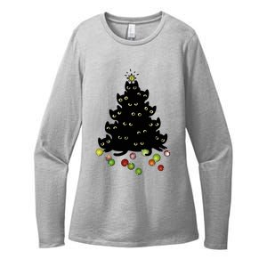 Cat Lovers Cute And Funny Holiday Tree Christmas Gift Womens CVC Long Sleeve Shirt