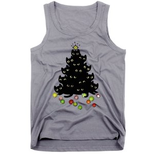 Cat Lovers Cute And Funny Holiday Tree Christmas Gift Tank Top