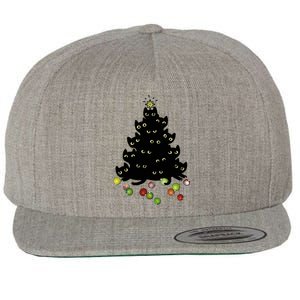 Cat Lovers Cute And Funny Holiday Tree Christmas Gift Wool Snapback Cap