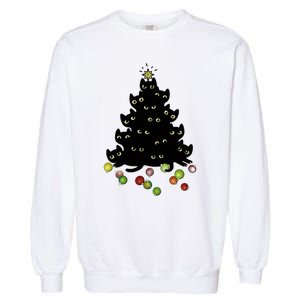 Cat Lovers Cute And Funny Holiday Tree Christmas Gift Garment-Dyed Sweatshirt