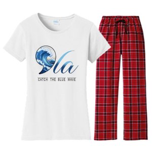 Comma La Catch The Blue Wave Women's Flannel Pajama Set