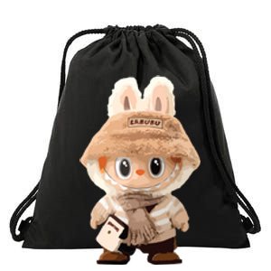 Cute Labubu Classic Pose Fun Labubu Lover Gifts Drawstring Bag