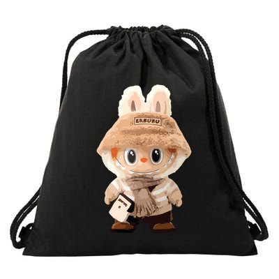 Cute Labubu Classic Pose Fun Labubu Lover Gifts Drawstring Bag