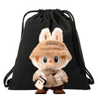 Cute Labubu Classic Pose Fun Labubu Lover Gifts Drawstring Bag